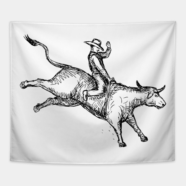 630x630 bull riding rodeo cowboy drawing - Bucking Bull Drawing