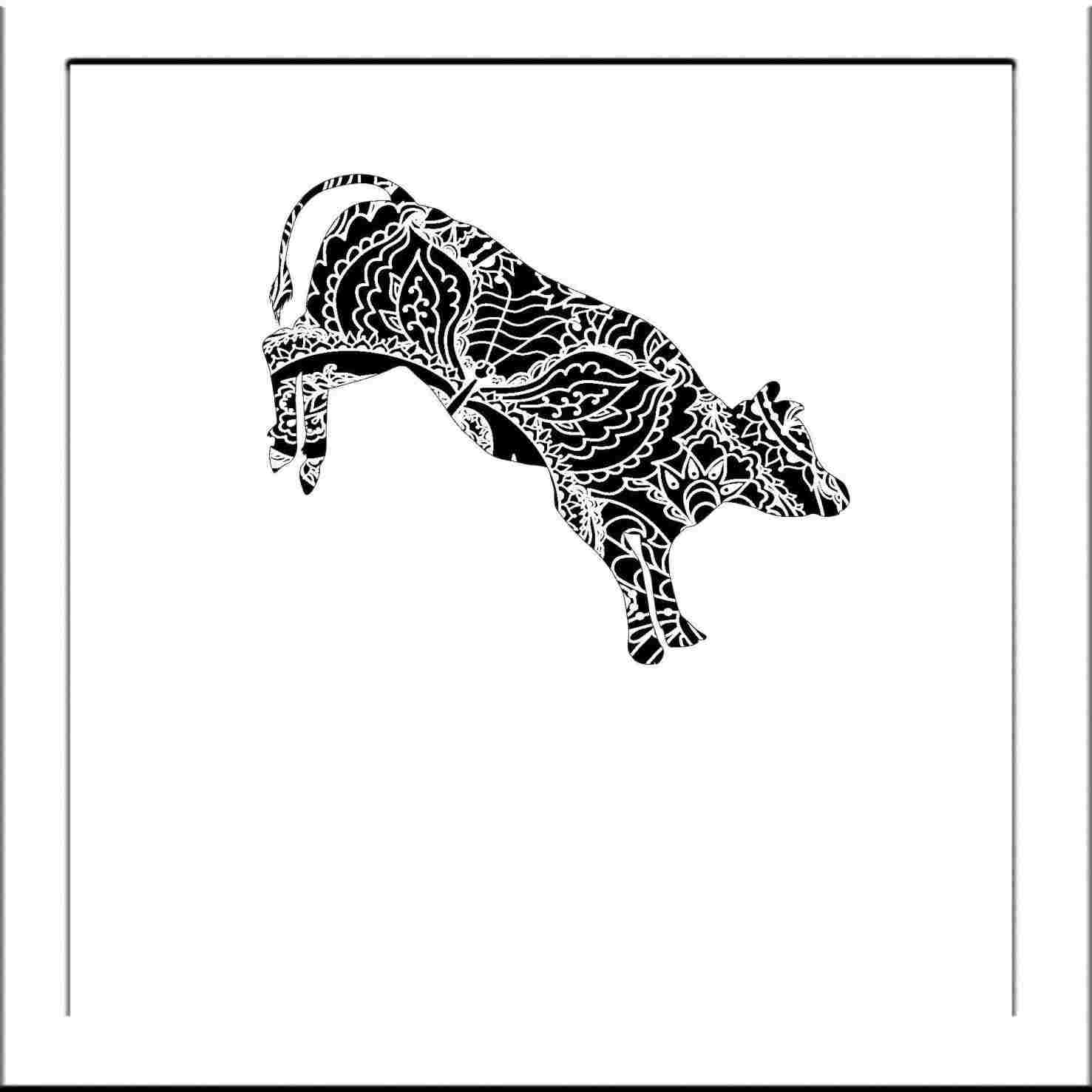 1477x1477 How To Draw A Bucking Bull - Bucking Bull Drawing