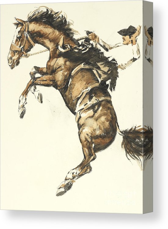 550x750 Bucking Horse Facing Left Canvas Print Canvas Art - Bucking Horse Drawing