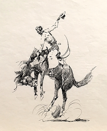 Bucking Horse Drawing at PaintingValley.com | Explore collection of ...