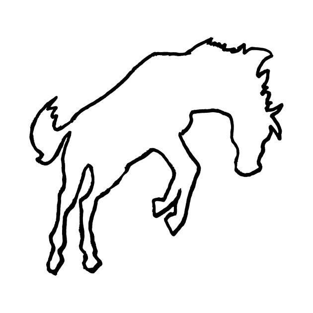 630x630 Bucking Horse Outline - Bucking Horse Drawing