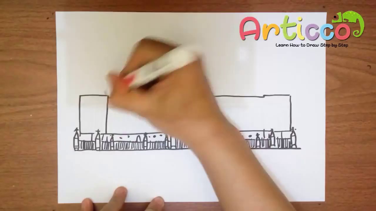 1280x720 how to draw buckingham palace step - Buckingham Palace Drawing