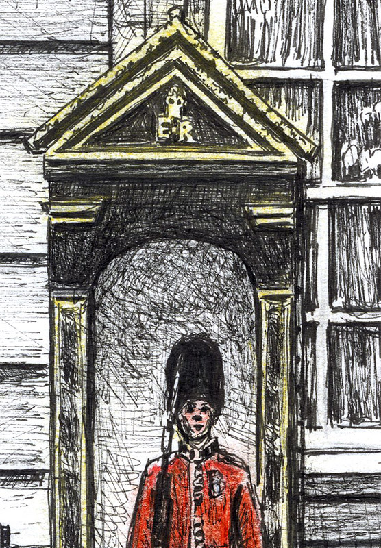 556x800 soldier guarding buckingham palace - Buckingham Palace Drawing