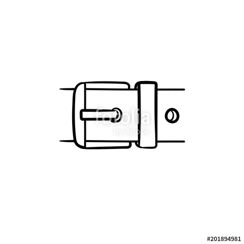 500x500 belt buckle hand drawn outline doodle icon leather belt - Buckle Drawing
