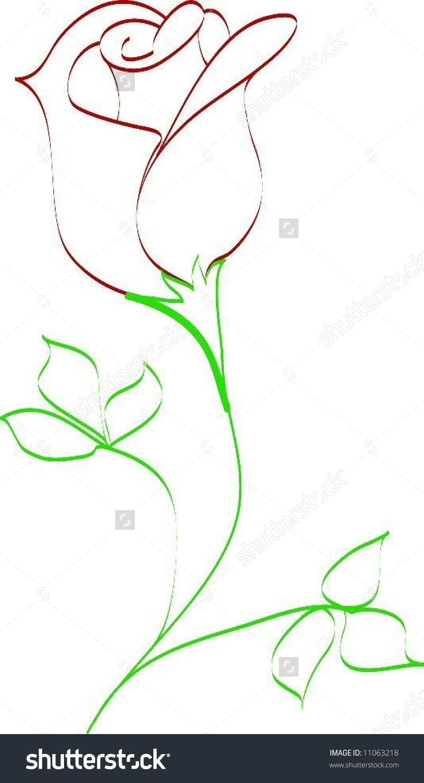 868x1600 simple line drawing of rose bud stock vector illustration - Bud Drawing