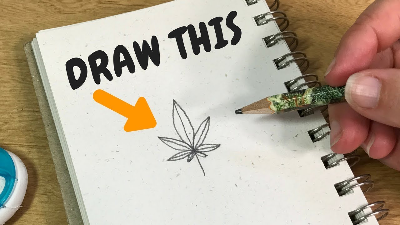 1280x720 the easiest way to draw a pot leaf - Bud Leaf Drawing