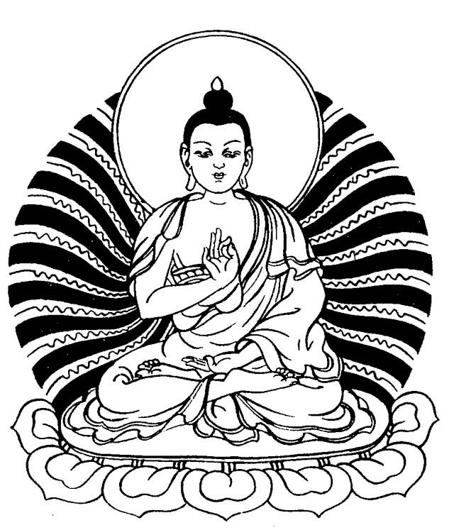 Buddha Black And White Drawing
