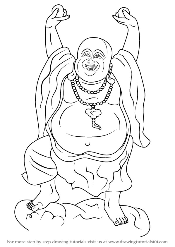 598x844 Buddha Drawing - Buddha Black And White Drawing