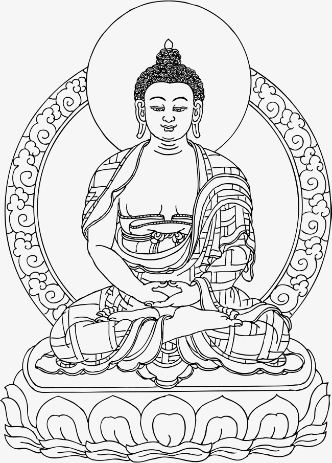650x905 black and white line drawing of buddha, line clipart, buddha - Buddha Black And White Drawing