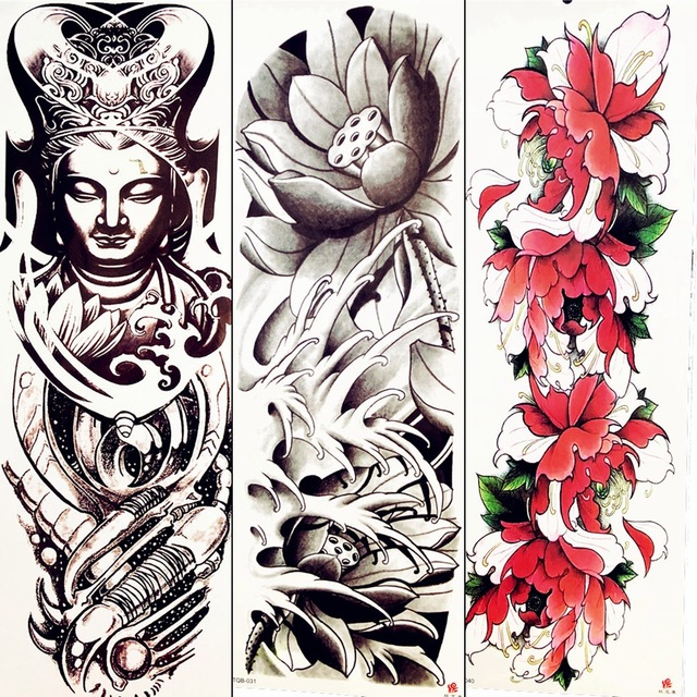 640x640 Buddha Temporary Black Drawing Tattoo Flower Supplies Long Body - Buddha Drawing