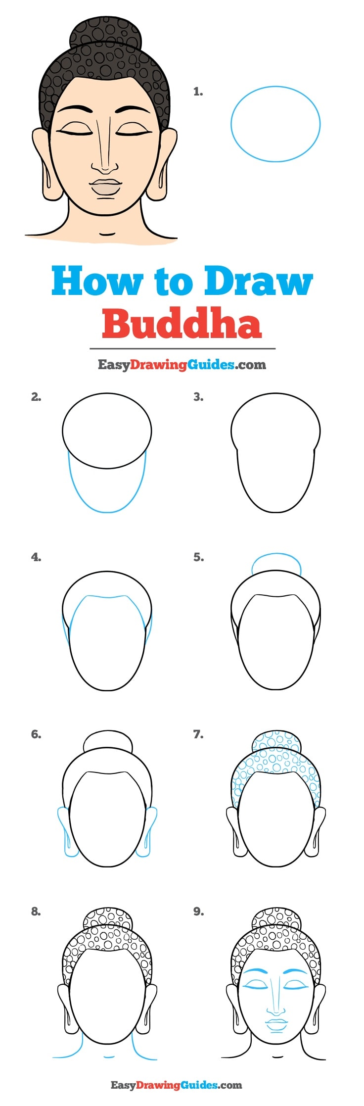 736x2235 How To Draw Buddha - Buddha Drawing