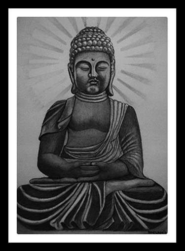 375x510 sri gautam buddha drawing - Buddha Drawing