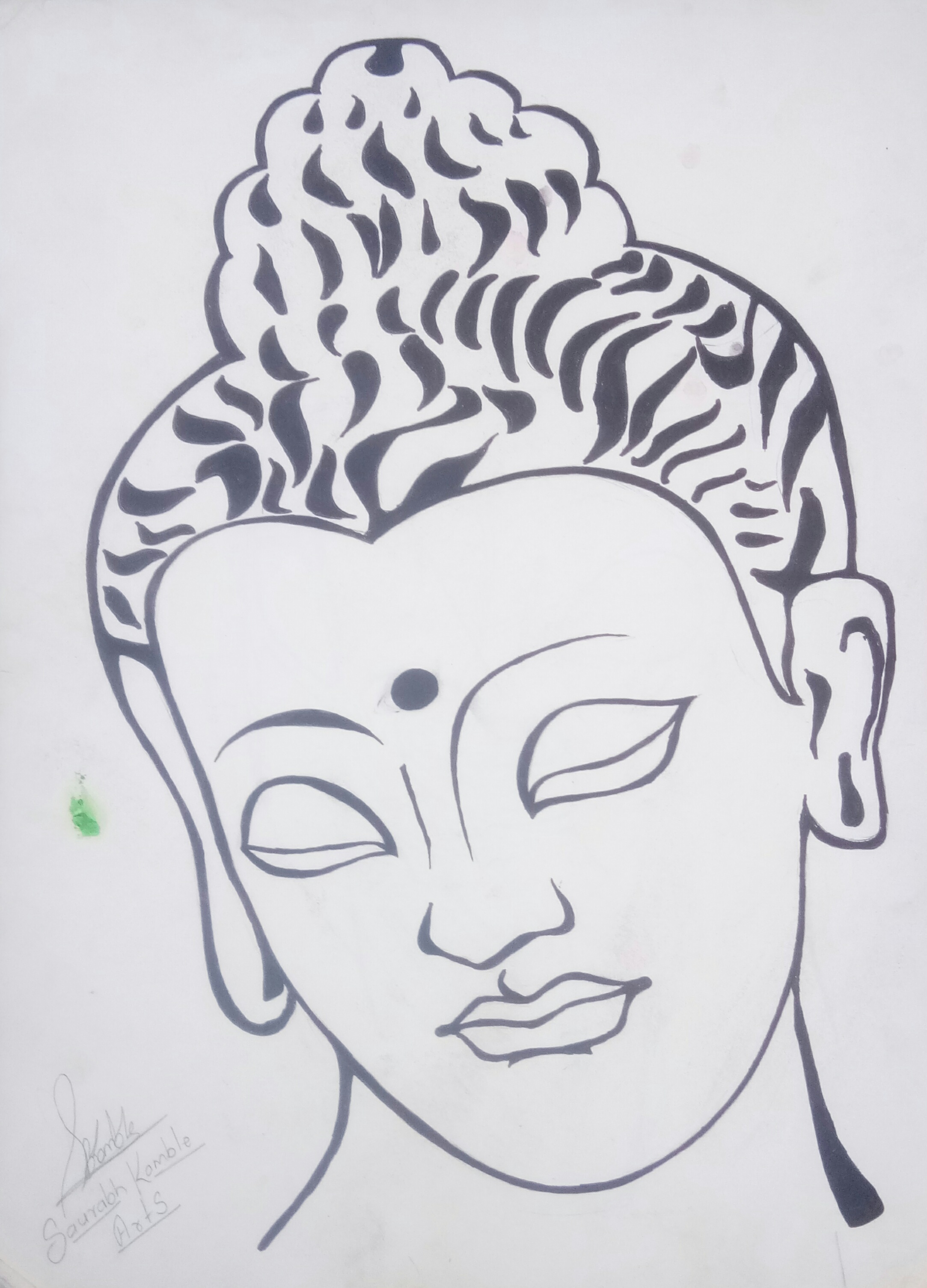 Лицо Будды рисунок Графика