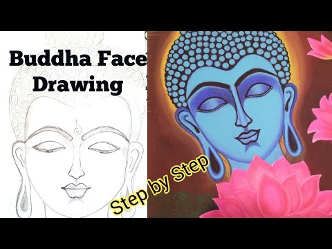 480x360 How To Draw Buddha Face Step - Buddha Drawing Easy