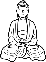 187x250 Buddhist Drawing Simple Transparent Png Clipart Free Download - Buddha Drawing Easy