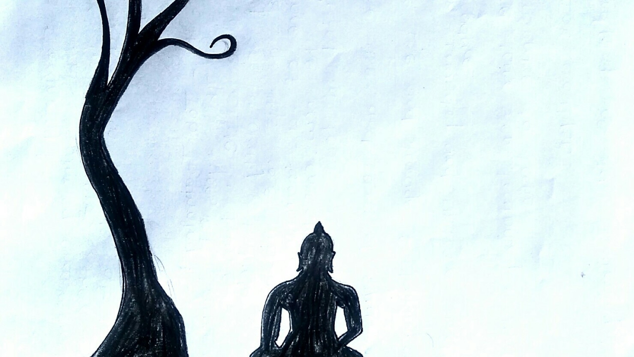 1280x720 Easy Buddha Drawing Tutorial Diy Sketch Diksha Meshram - Buddha Drawing Easy