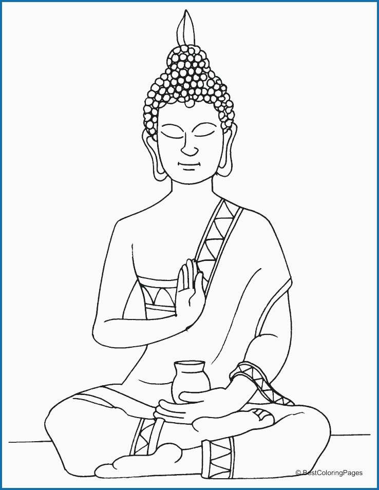 738x954 buddha coloring pages prettier sitting buddha drawing - Buddha Drawing Images