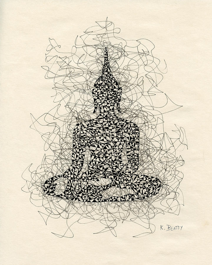 720x900 Buddha Pen And Ink Drawing Drawing - Buddha Drawing Images