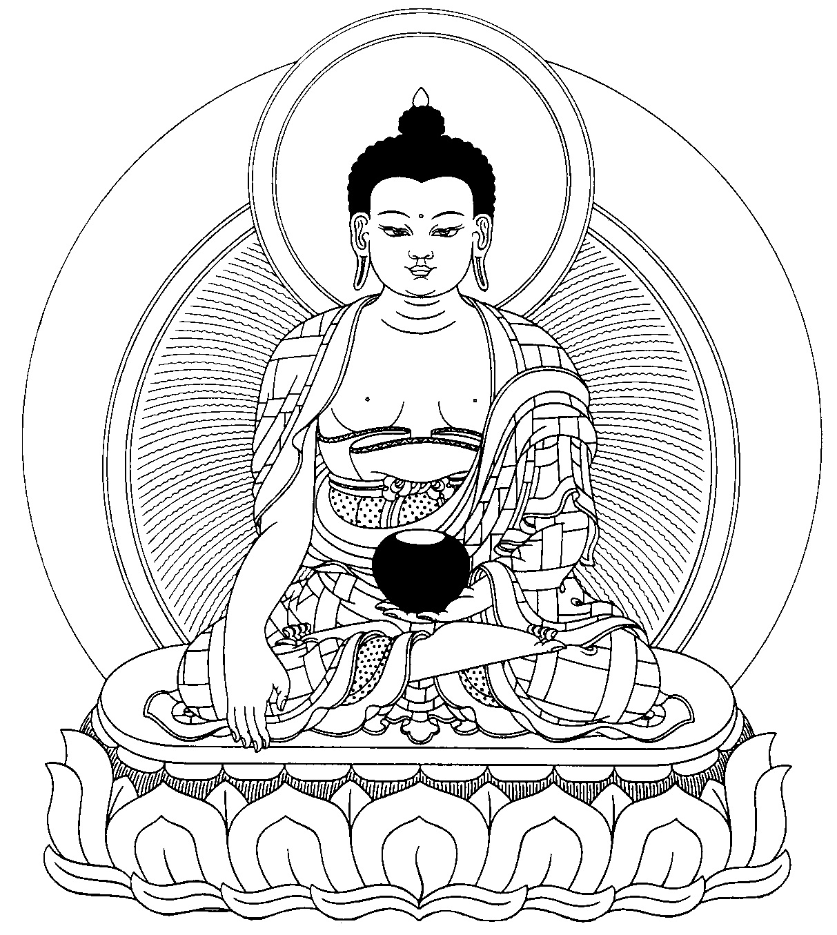 1213x1355 Hindu Mythology Buddha - Buddha Drawing Images
