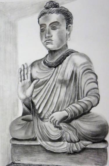 375x573 Relaxing Buddha Drawing - Buddha Drawing Images