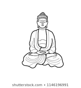 260x280 Black White Line Drawing Sketch With Buddha - Buddha Drawing Images
