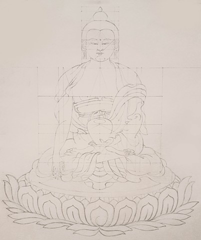 402x480 Elizabeth Comport Artist - Buddha Drawing Pencil