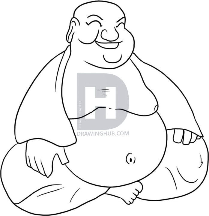 697x720 How To Draw Buddha, Step - Buddha Drawing Step By Step