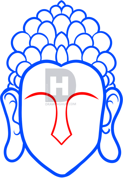 500x720 How To Draw Buddha Easy, Step - Buddha Drawing Step By Step