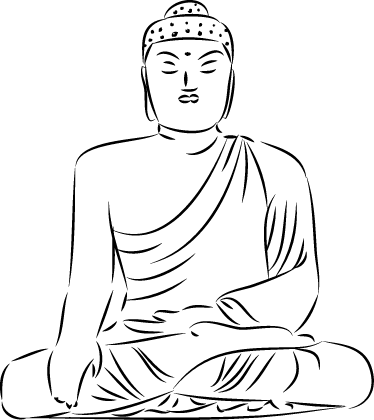 374x420 buddhism drawing step - Buddha Drawing Step By Step