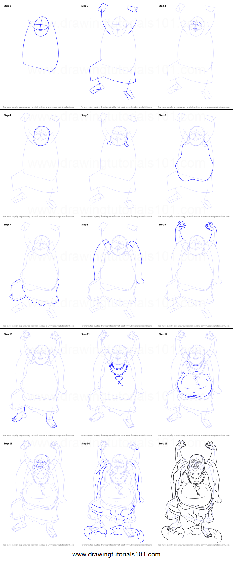 751x1811 How To Draw A Laughing Buddha Printable Step - Buddha Drawing Step By Step
