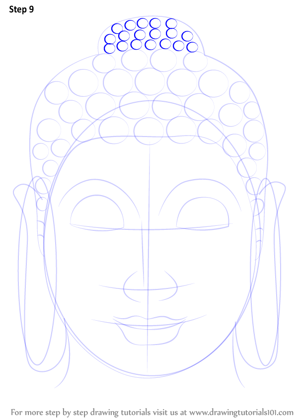 598x844 Learn How To Draw Buddha Face - Buddha Drawing Step By Step