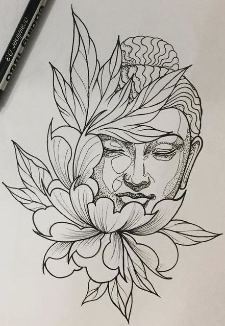 441x638 Tatts And Piercings Tattoos, Buddha - Buddha Drawing Tattoo