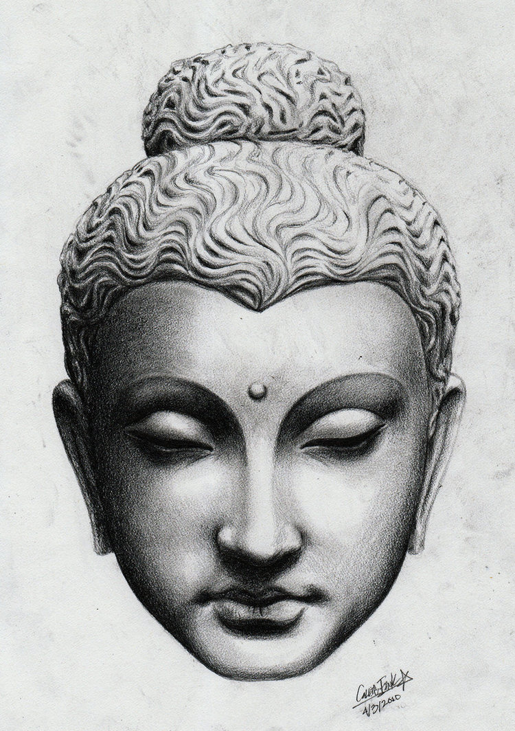 750x1064 Most Incredible Buddha Head Tattoos And Designs - Buddha Drawing Tattoo