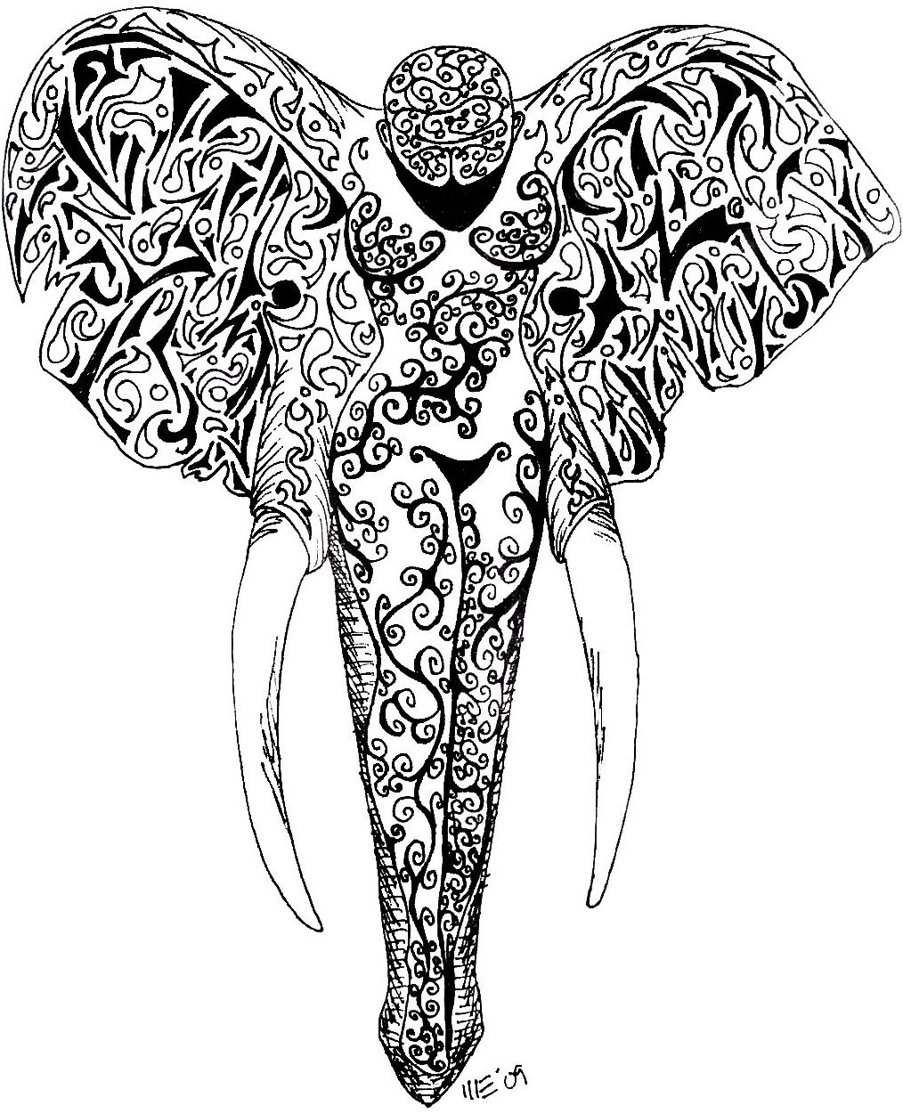 1014x1251 Buddha Elephant Drawing I On Elephant Tattoos For Men - Buddha Elephant Drawing