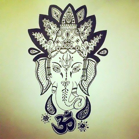 480x480 Buddha Elephant Tattoo Design - Buddha Elephant Drawing