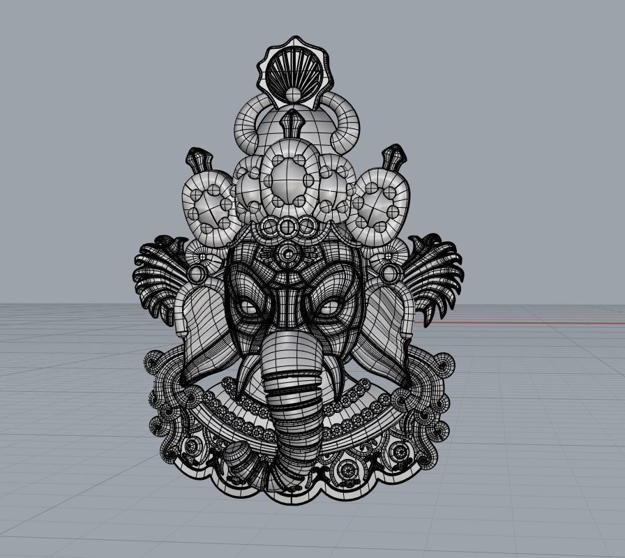 896x800 Buddha Elephant Mesh And Stl - Buddha Elephant Drawing
