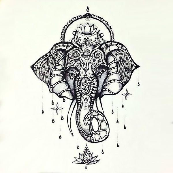 600x600 Buddha Elephant Drawing At Com Free For Personal Us On Vector - Buddha Elephant Drawing