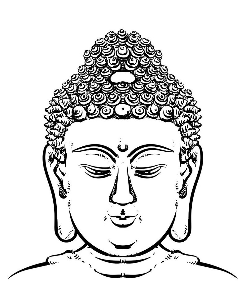 794x993 Buddha Face Isolated On A White Background Esoteric Vintage Etsy - Buddha Face Drawing