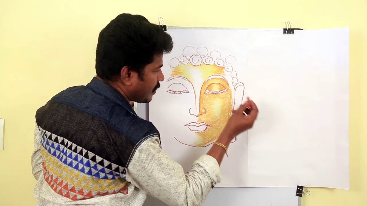 1280x720 How To Draw Buddha Face - Buddha Face Drawing
