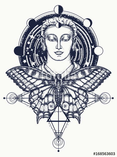 375x500 buddha and butterfly tattoo buddha face tattoo art symbol - Buddha Face Line Drawing