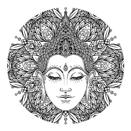 Buddha Face Line Drawing at PaintingValley.com | Explore collection of ...