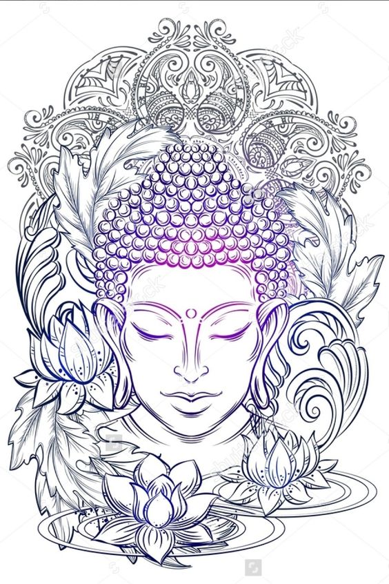 564x846 Huge Collection Of 'buddha Drawing' Download More Than Images - Buddha Face Line Drawing