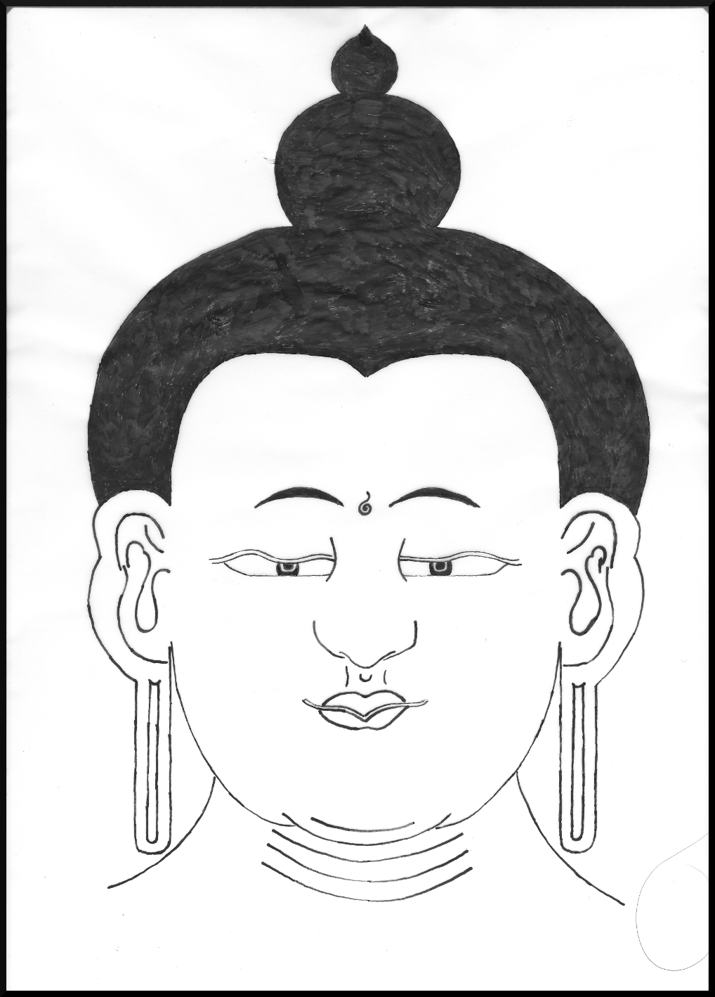 1018x1418 Line Drawings Buddhist Icons Dharma Art - Buddha Face Line Drawing