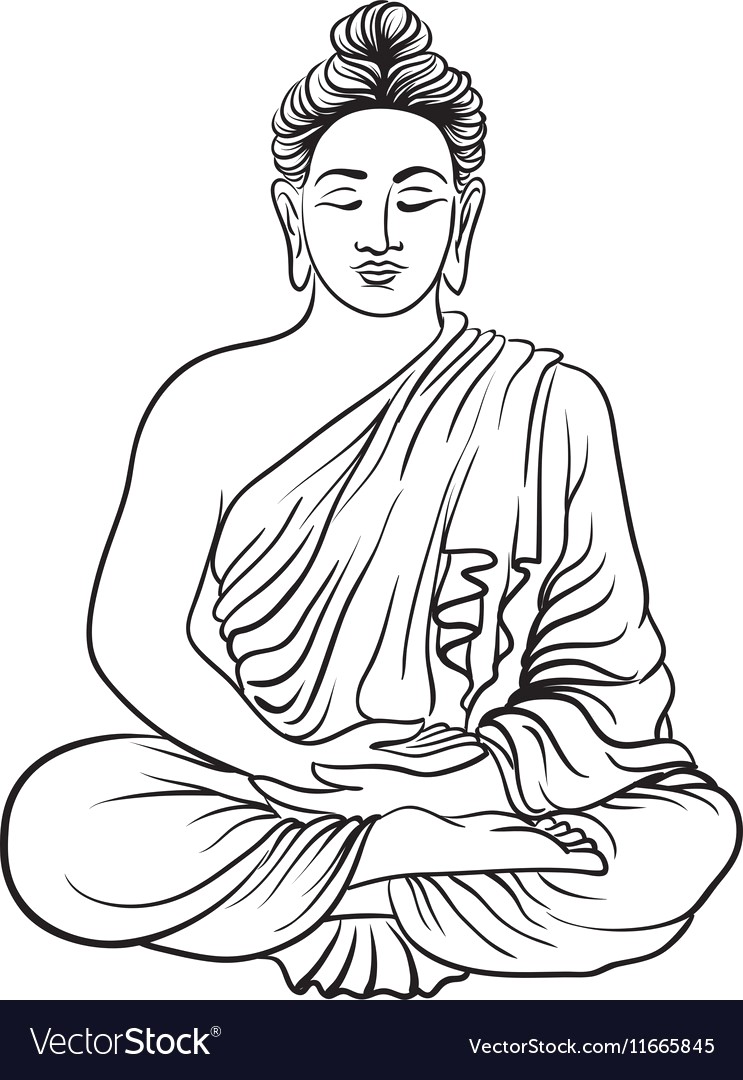 Buddha Face Line Drawing at PaintingValley.com | Explore collection of