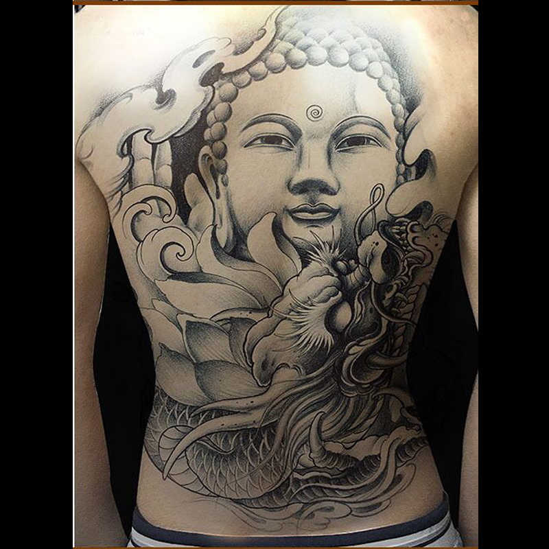 800x800 Detail Feedback Questions About Large Big Fake Tattoos Sticker - Buddha Head Drawing