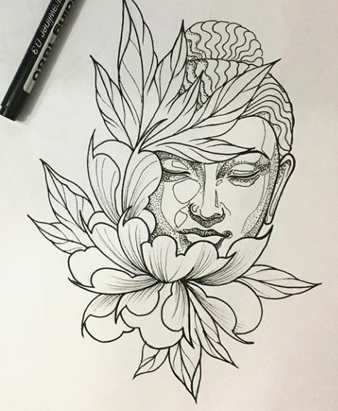 477x581 Huge Collection Of 'buddha Head Line Drawing' Download More Than - Buddha Head Drawing