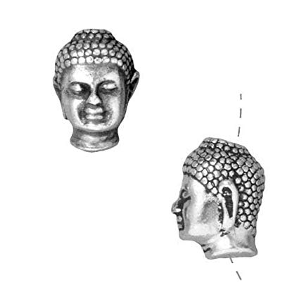 425x425 Fine Silver Plated Pewter Buddha Head Beads - Buddha Head Drawing