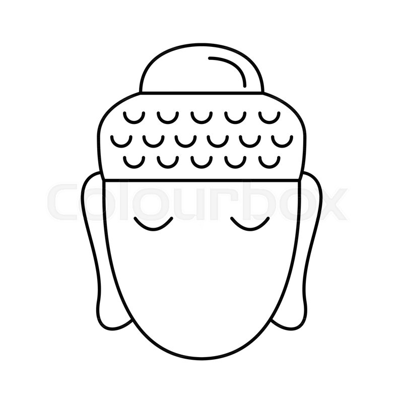 800x800 buddha head icon outline buddha head stock vector colourbox - Buddha Head Line Drawing