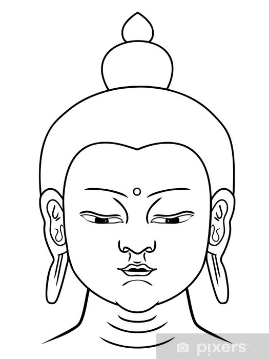 525x700 Buddha Head Vector Sticker We Live To Change - Buddha Head Line Drawing