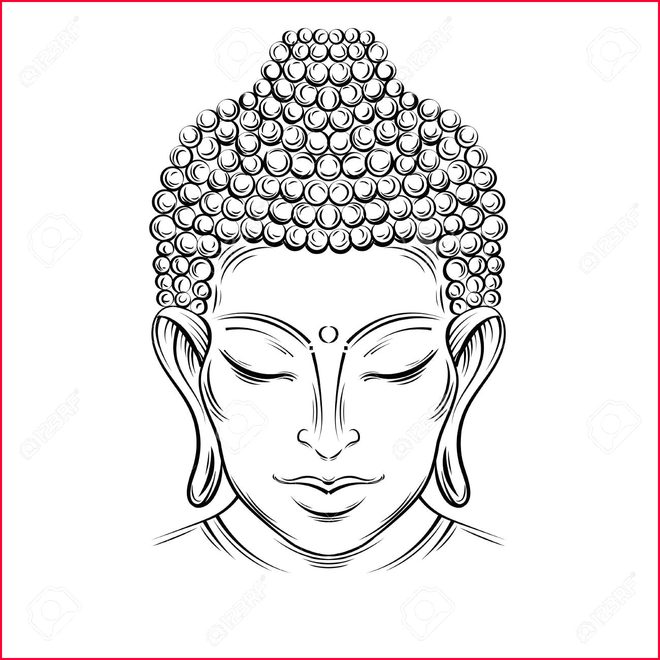 1300x1300 Face Line Drawing Buddha Face Line Drawing - Buddha Line Drawing